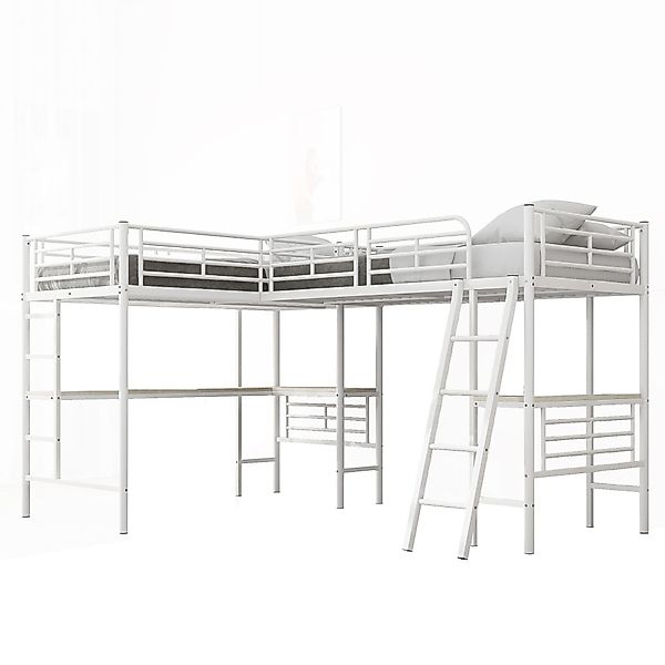 Flieks Hochbett Kinderbett Metallbett 90x200cm mit günstig online kaufen