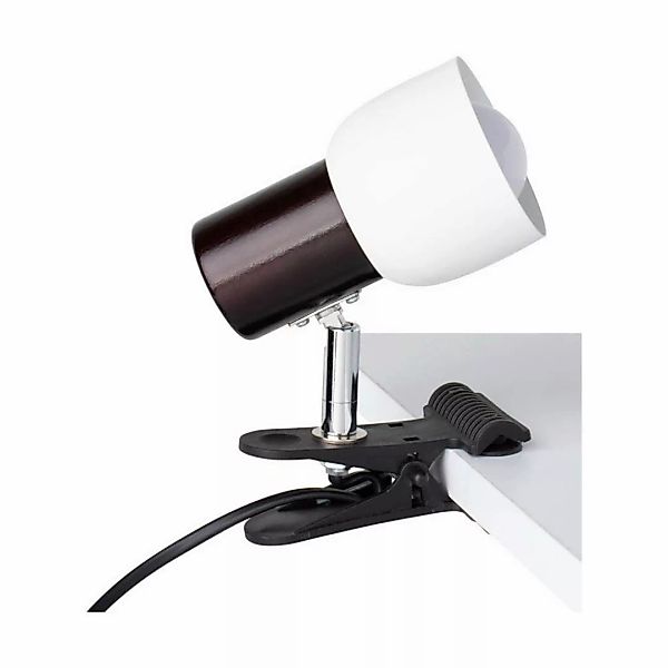 SPOT Light Klemmleuchte 2210135K weiß braun Chrom schwarz Metall Kunststoff günstig online kaufen