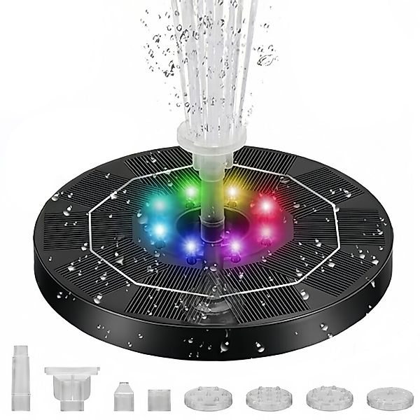 BlingBin Gartenbrunnen Solarbrunnen Schwimmender mit 8 günstig online kaufen
