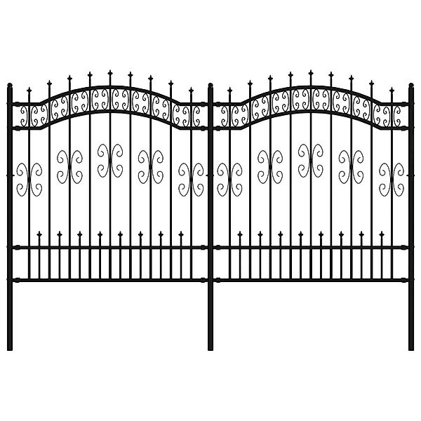 vidaXL Gartenzaun, Zaunelement mit Speerspitzen Schwarz günstig online kaufen