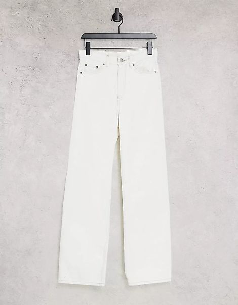 Dr Denim – Echo – Jeans mit superhohem Bund und geradem Bein in Ecru-Blau günstig online kaufen