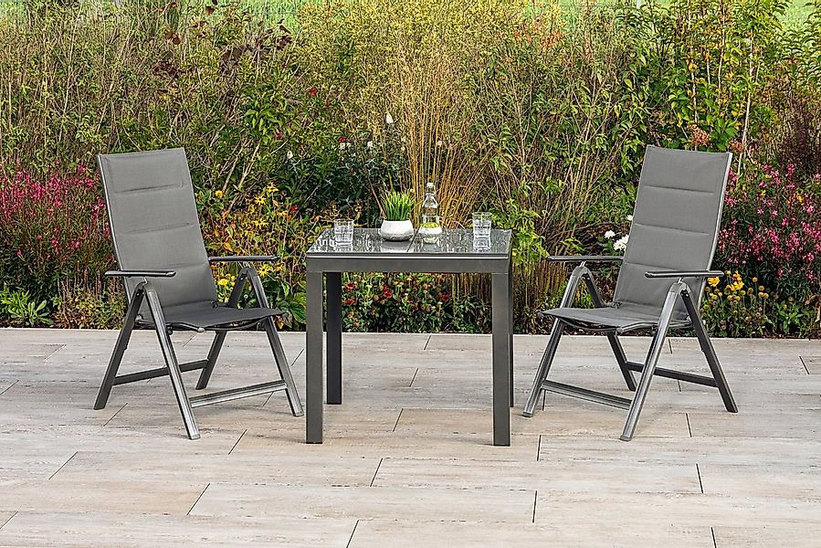 MERXX Balkonset Taviano, (Set, 3-tlg), 2 Klappsessel, 5-fach verstellbar, B günstig online kaufen