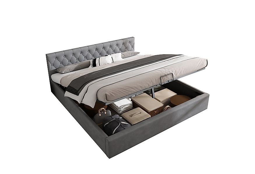 SOFTWEARY Polsterbett mit Lattenrost und Bettkasten (180x200 cm), gepolster günstig online kaufen