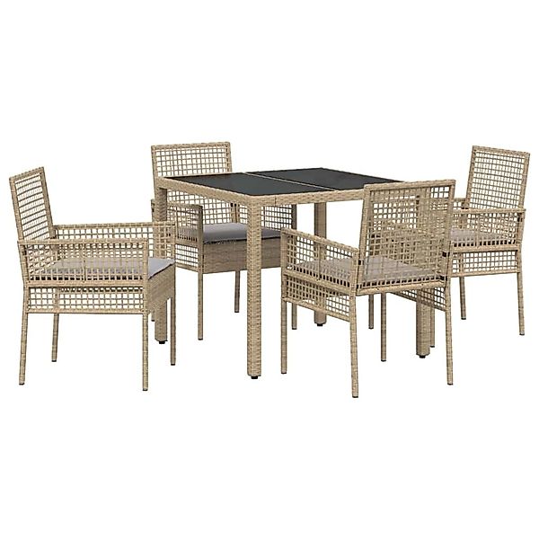 vidaXL Garten Essgruppe 5-Tlg Beige Poly Rattan 3334880 günstig online kaufen