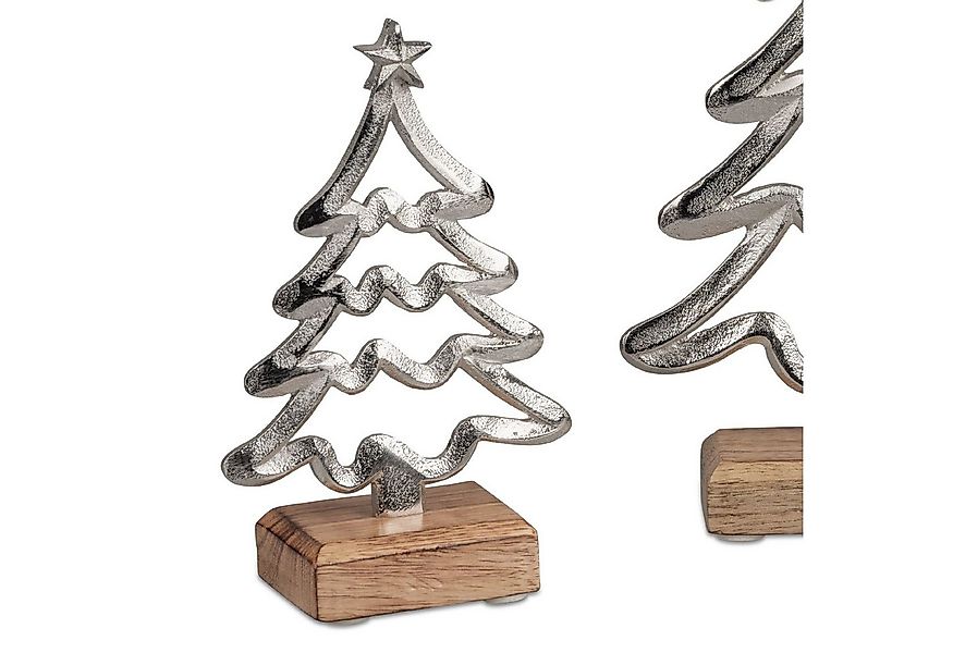 Kunstbaum Alu Mangoholz, formano, Höhe 17 cm, Auf Sockel, Silber, Motiv: Ba günstig online kaufen