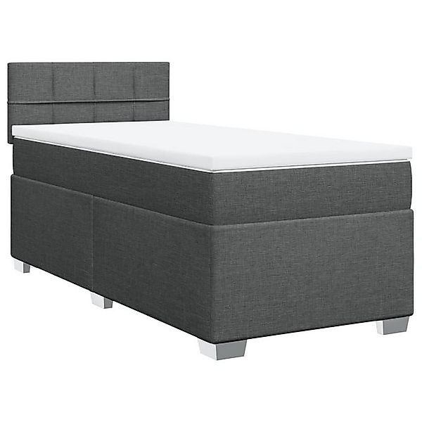 vidaXL Boxspringbett Boxspringbett mit Matratze Dunkelgrau 90x200 cm Stoff günstig online kaufen