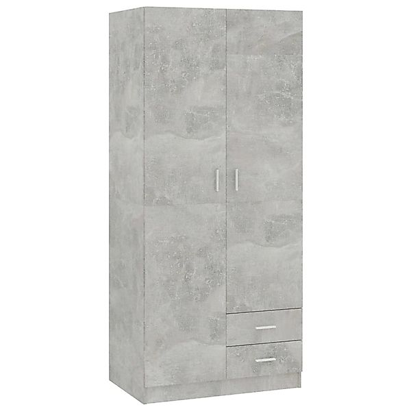 vidaXL Kleiderschrank Betongrau 80x52x180 cm Holzwerkstoff Modell 2 günstig online kaufen