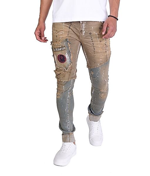 KINGZ Slim-fit-Jeans Herren Vintage Look Designer Jeans günstig online kaufen