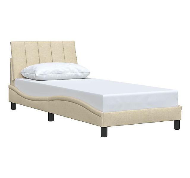 vidaXL Bett Bettgestell ohne Matratze "Hanko" Creme 90x190 cm Stoff günstig online kaufen