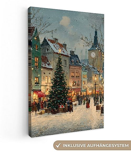 OneMillionCanvasses® Leinwandbild Weihnachtliche Atmosphäre - City Square - günstig online kaufen