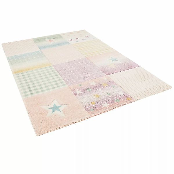 Pergamon Kinder Teppich Maui Kids Karo Stars Rosa 120x170cm günstig online kaufen