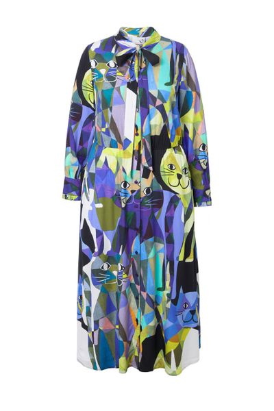 Ulla Popken Jerseykleid Maxikleid A-Linie V-Ausschnitt günstig online kaufen