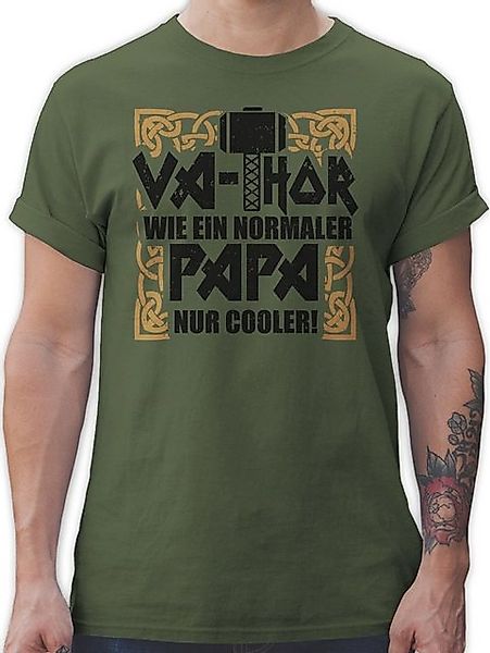 Shirtracer T-Shirt Va-Thor wie ein normaler Papa nur cooler! - schwarz/brau günstig online kaufen