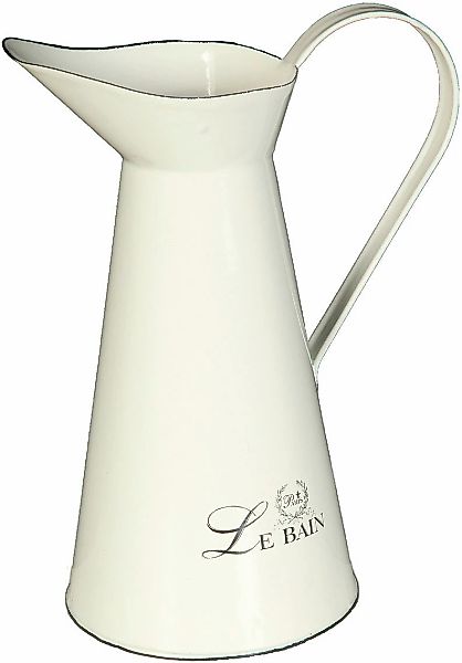 Ambiente Haus Kanne "Krug aus Emaille in Antikcreme (H) 26 cm" 1 Stk. tlg. günstig online kaufen