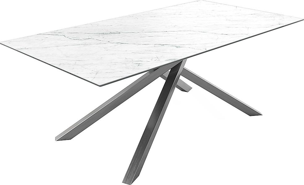 DELIFE Esstisch Edge, Keramik Laminam®Statuarietto Weiß günstig online kaufen