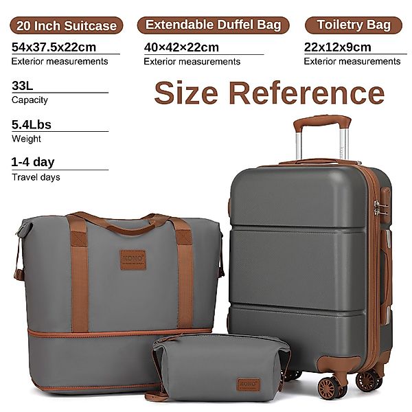 KONO Koffer Premium-Handgepäckkoffer 55x38x22cm günstig online kaufen