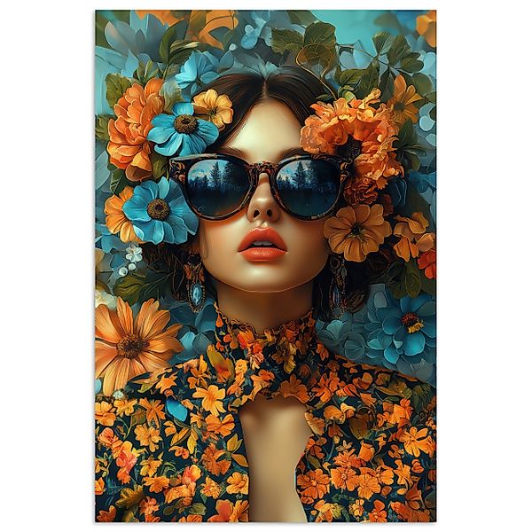 MuchoWow Poster Frau - Blumen - günstig online kaufen