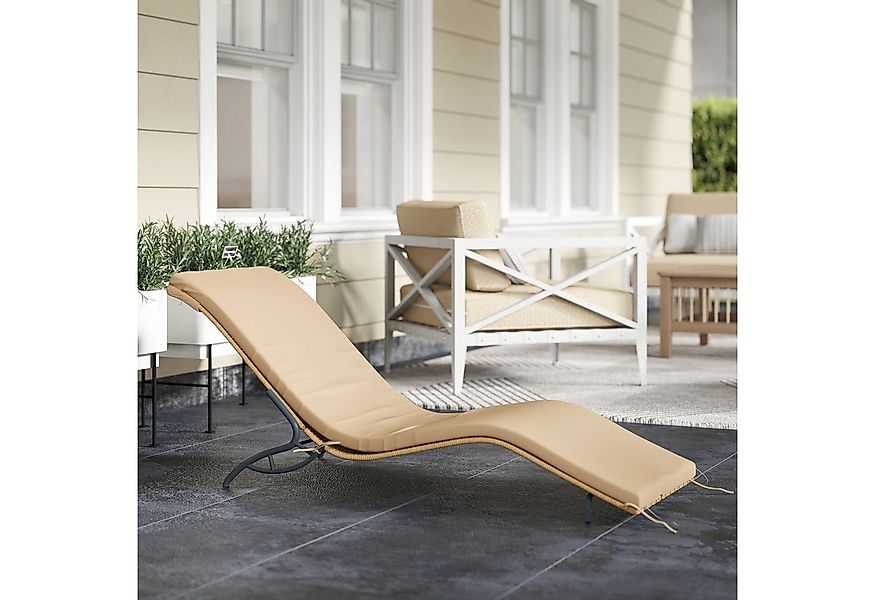 Outsunny Gartenliege mit Kissen, wetterfest, 120 kg belastbar, UV-bständig, günstig online kaufen