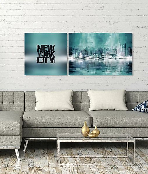 queence Leinwandbild "New York City", Abstrakte-Kunst-Modern-Spa-Spa Bilder günstig online kaufen