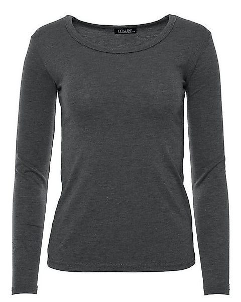 Muse Rundhalsshirt Basic Rundhals Langarmshirt Skinny günstig online kaufen