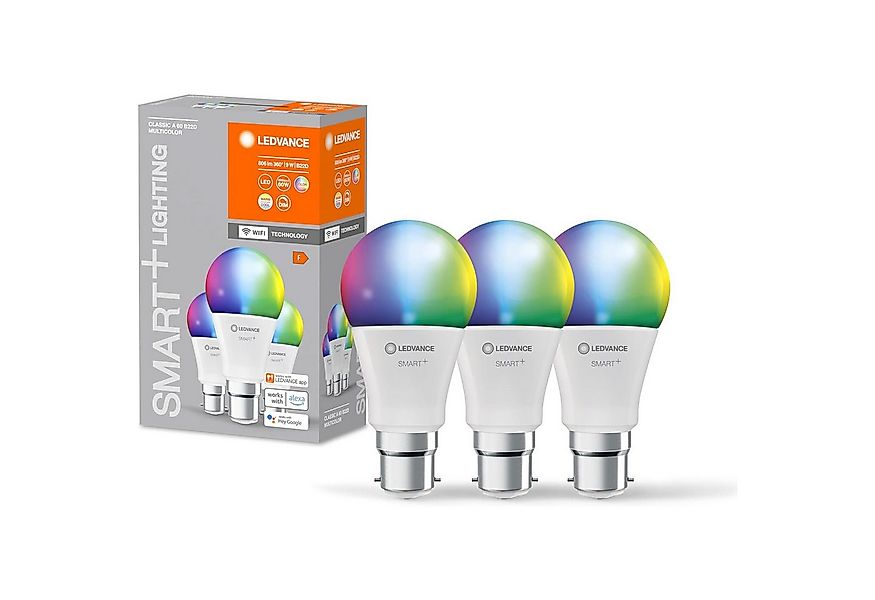 Ledvance LED-Leuchtmittel Smart WiFi B22D Lampe 2700-6500K, Mehrfarbig, RGB günstig online kaufen