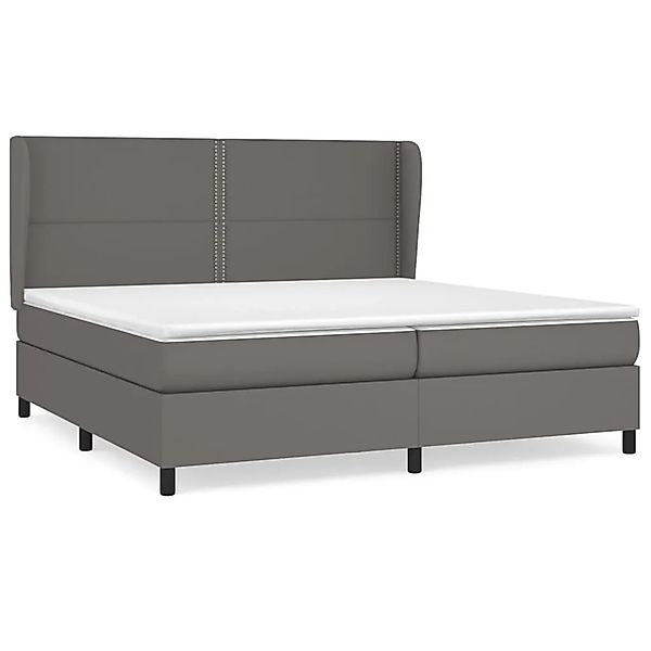 vidaXL Boxspringbett mit Matratze Grau 200x200 cm Kunstleder1469527 günstig online kaufen
