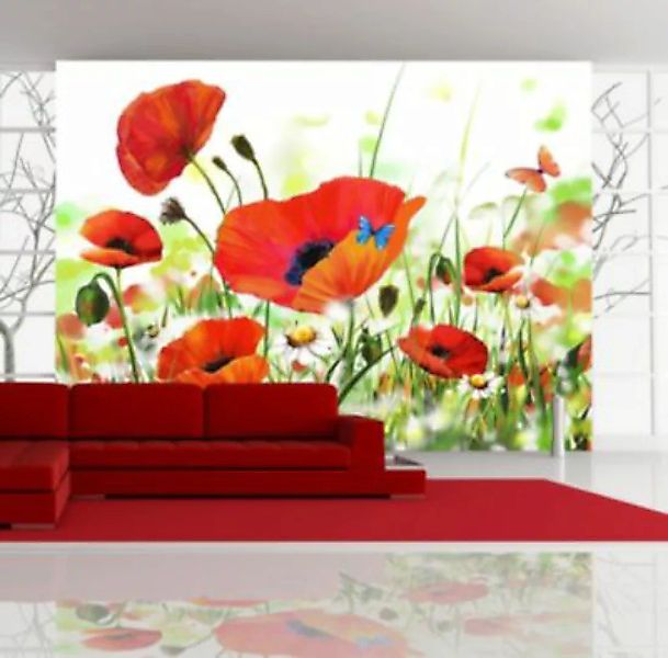 artgeist Fototapete Country poppies mehrfarbig Gr. 400 x 270 günstig online kaufen