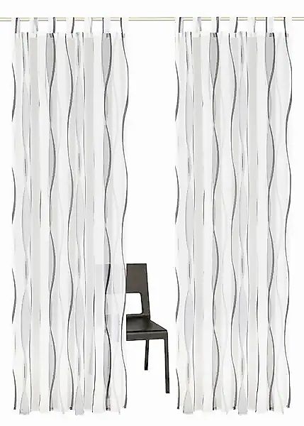 my home Gardine »DIMONA«, (2 St.), 2-er Set, Voile, Polyester, Wellen günstig online kaufen