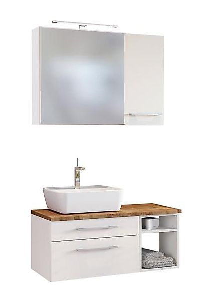 Waschtisch-Set 90 -F- Becken links Davos von Held Möbel Weiß günstig online kaufen