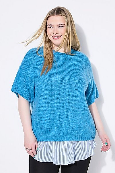 Studio Untold Strickpullover Pullover Oversize Shape Fancy-Strick Halbarm günstig online kaufen