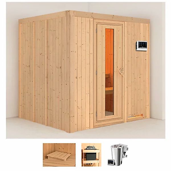 Karibu Sauna »Dima« Set, 3,6-kW-Bio-Plug & Play Ofen mit externer Steuerung günstig online kaufen