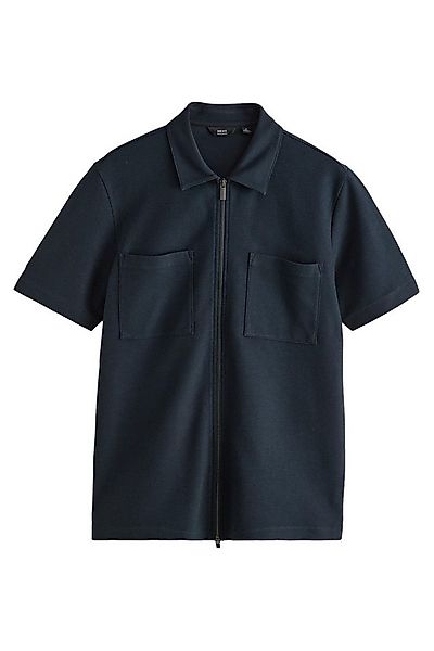 Next Kurzarmhemd Strukturiertes Poloshirt mit Reißverschluss (1-tlg) günstig online kaufen