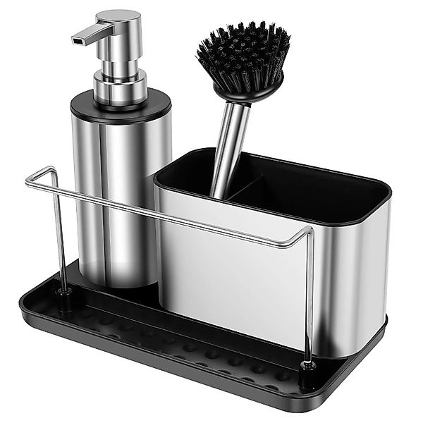BlingBin Küchenorganizer-Set 3-in-1-Seifenspender-Pumpenset mit Bürste, Spü günstig online kaufen