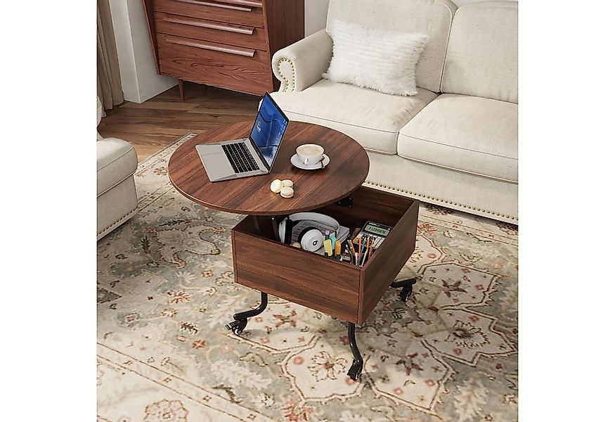 VOWNER Couchtisch Höhenverstellbarer, mit Lenkrollen, Wohnzimmertisch mit V günstig online kaufen