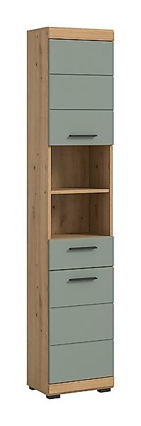 furnling Hochschrank Scott 2 Türen, 2 offene Fächer, Badezimmermöbel, Badsc günstig online kaufen