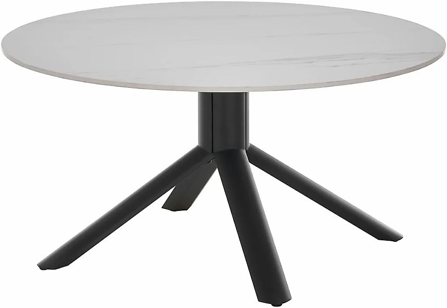 Stolkom Couchtisch "Joanna Esszimmertisch rund Keramik, Weiß marmoriert, Bx günstig online kaufen