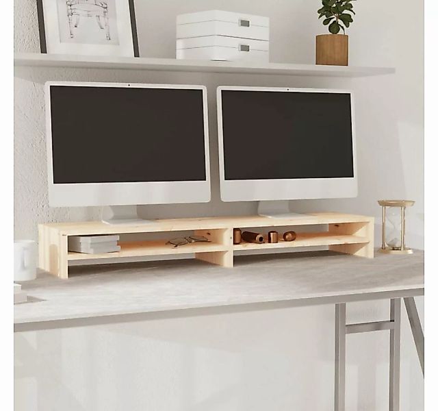 furnicato TV-Schrank Monitorständer 100x24x13 cm Massivholz Kiefer günstig online kaufen