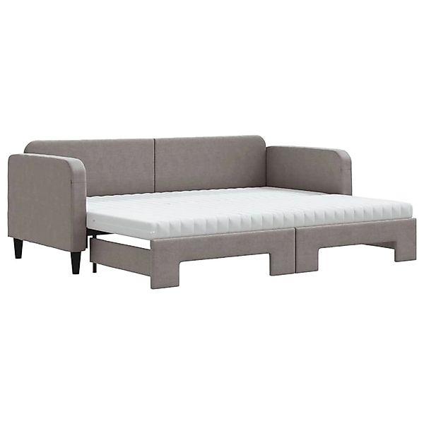 vidaXL Tagesbett Ausziehbar mit Matratzen Taupe 80x200 cm Stoff1897449 günstig online kaufen