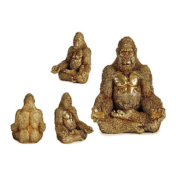 Deko-figur Gorilla Golden Harz (19 X 26,5 X 22 Cm) günstig online kaufen