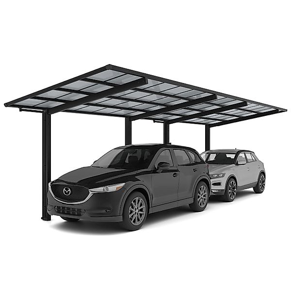 Ximax Alu Doppelcarport Linea Tandem Typ 60 Schwarz 273 x 983 cm Sonderfert günstig online kaufen