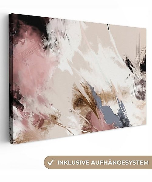 OneMillionCanvasses® Leinwandbild Farbe - Abstrakt - Rosa - Weiß, Fotodruck günstig online kaufen