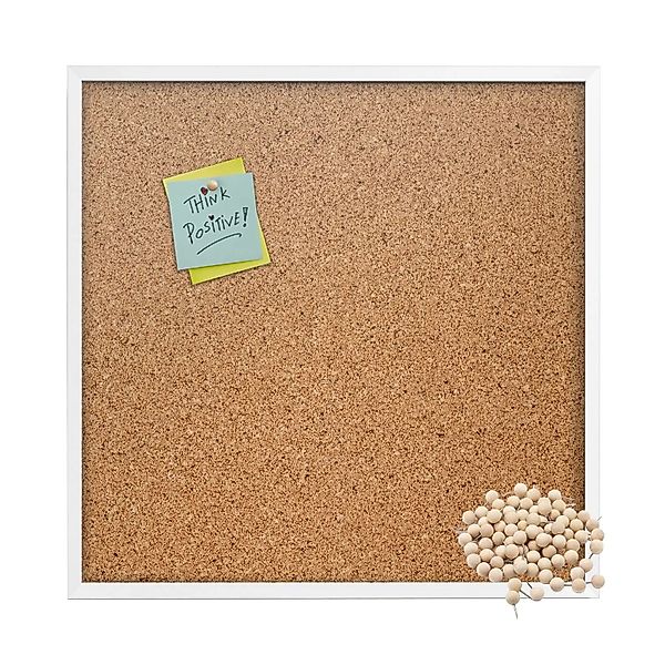 Tulup Pinnwand Kork 50x50 cm Weißer Rahmen Kork Pinnwand mit Rahmen Gratis günstig online kaufen
