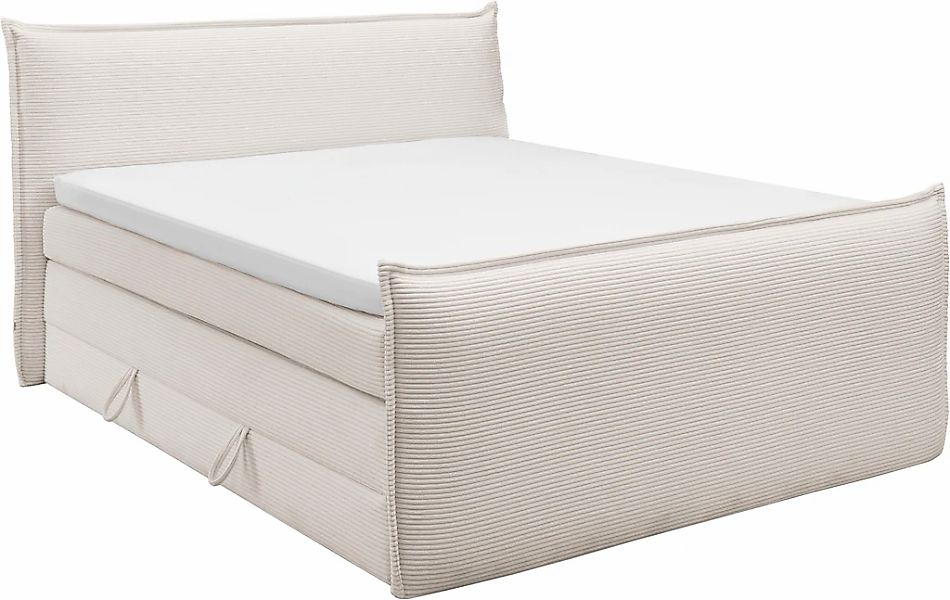 set one by Musterring Boxspringbett "Florida" in modernem Cord-Bezug, mit B günstig online kaufen