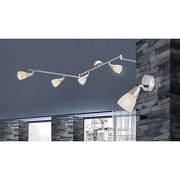 GLOBO Spot Chrom Metall B/H/T: ca. 8,5x19,5x145 cm E14 6 Brennstellen günstig online kaufen