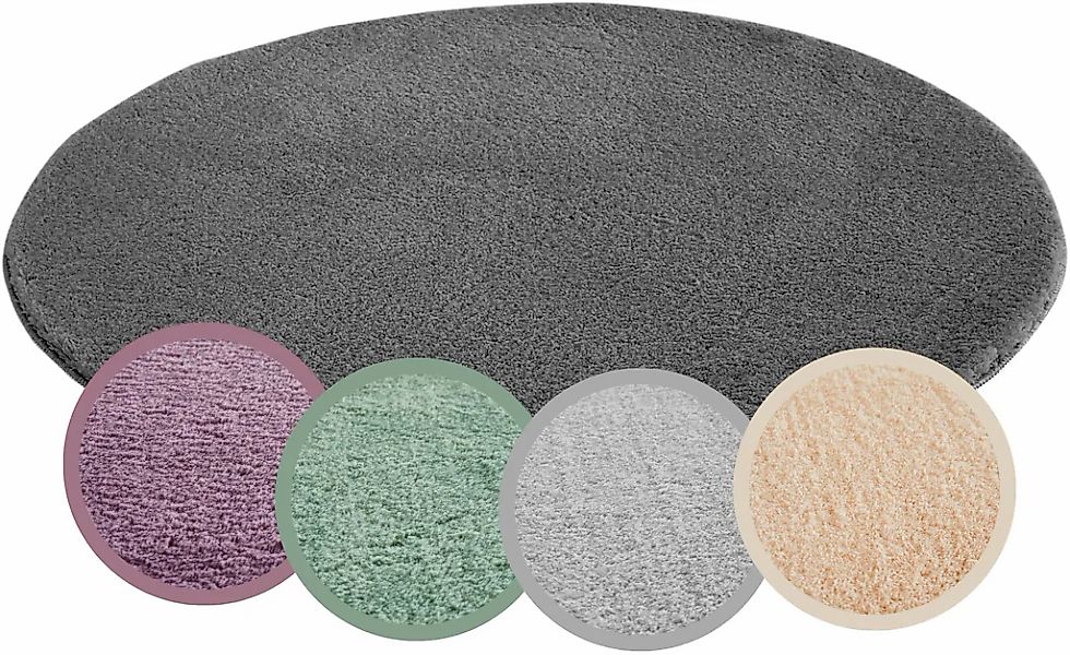 Andiamo Teppich "Arezzo" rund 16 mm Höhe Uni Farben, weicher Flor, waschbar günstig online kaufen