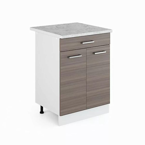 Vicco Unterschrank R-Line, Edelgrau/Weiß, 60 cm mit Schublade, AP Marmor günstig online kaufen