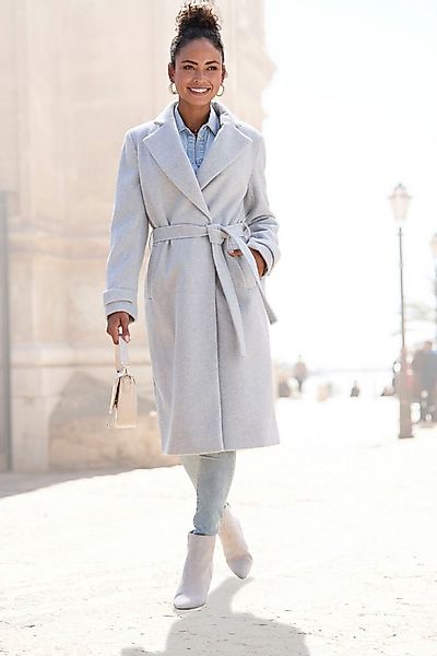 LASCANA Langmantel (mit Bindegürtel) mit Reverskragen, eleganter Damenmante günstig online kaufen