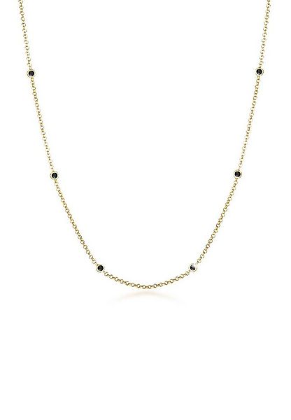 Elli Kette mit Anhänger Solitär Glamourös Schwarz 925 Silber, mit Kristalle günstig online kaufen