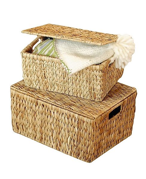 Dekoleidenschaft Aufbewahrungsbox Universaltruhe aus Wasserhyazinthe mit De günstig online kaufen