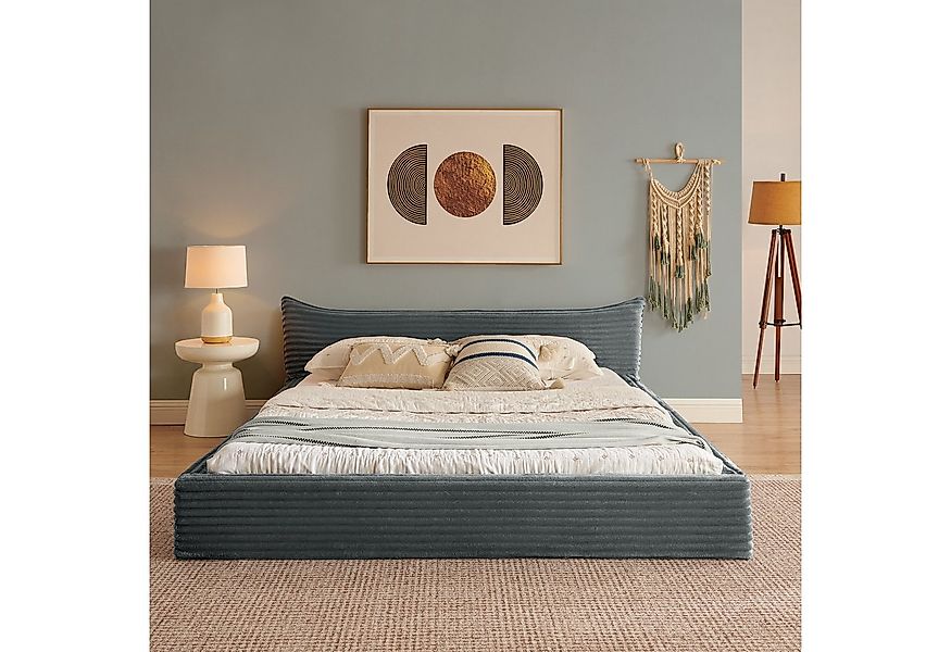 MODFU Polsterbett Bettgestell mit Chenille-Polsterung (Kinderbett mit Latte günstig online kaufen